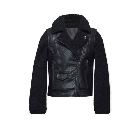 Hannah Banana Other - Kids Hannah Banana  sher and faux leather Moto jacket